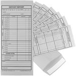 100 Cash Drop Envelopes - Bulk Cashier Deposit Envelopes for Cash Recordkeeping, Perfect for Business, Banks, Stores, Retail and Restaurants (White Kraft)