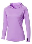 Willit Women's UPF 50+ Sun Protection Hoodie SPF Shirt Long Sleeve Hiking Fishing Outdoor Shirt Lightweight Hoodie Lavender S