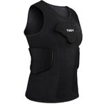 TUOYR Men's Football Padded Compression Shirt Baseball Chest Protector Rib Protector Vest Heart Guard Sternum Undershirt for Rugby Soccer Hockey Paintball Shirt