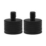 eMagTech 2Pcs 5/8"-11 Female to 1/4"-20 Male Screw Reducer Aluminum Alloy Screw Adapter Studs Accessories for Camera Webcams Mic Stand