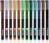 Rollerball Pens, Shuttle Art 12 Pack Vintage Colours 0.5mm Liquid Ink Pens, Quick Drying & Long Lasting Fine Point Coloured Pens Ideal for Writing Journaling Doodling, School Home Office