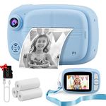 Misilmp Instant Camera for Kids, Digital Camera 3.5 Inch No Ink Instant Kids Camera with 4 Print Paper & 32GB TF Card, 1080P Video Photo Print Camera Kids Girls Toys Gift for Boys Age 3-14 (Blue)