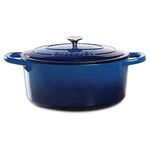 Crock Pot 69149.02 Artisan Cast Iron Dutch Oven Non-Stick Surface, 7 quart, Sapphire Blue