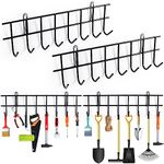 Aicoimy 2 Pack Garden Tool Hanger 16 Hooks Gardening Tools Organizer Holder, Space-Saving Wall Mounted Garage Tool Rack​ for Storage Tools, Equipment, Shovels, Rakes, Hose(32inch/80cm)