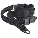 550 Paracord Gun Sling 2 Point Rifle Sling Multi Use Two Point Sling Adjustable Rifle Strap (Black-B)