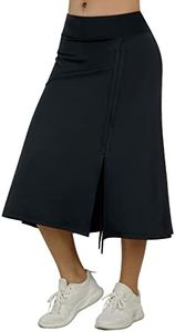 BEROY Women Skirted Leggings with Pockets,Skirt with Leggings Attached for Women, All Black, Small