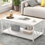 EXCEFUR Rustic Coffee Table, Modern