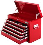 Giantz 9 Drawers Large Tool Chest Trolley, Lockable Toolbox Tools Storage Box Cabinet Cart Garage Ute Organiser Boxes, Heavy Duty Sturdy Construction Non-Slip Liners Red