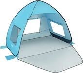 TOBTOS UPF 50+ Easy Pop Up Beach Tent 3-4 Person Sun Shelter Instant Automatic Beach Shade, Portable Sunshade with Extendable Floor (Blue)