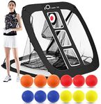 Pop Up Golf Chipping Pitching Practice Net Black Set, for Men, Outdoor Indoor Backyard Target Accessories Swing Tool with 12 Pack Foam Practice Balls