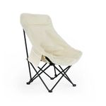 G POWERED Camping Chair for Adults, Compact Folding Portable Chair with Side Pockets for Outdoors Fishing, Hiking, Backpacking, Picnic, Beach, Travel, Supports Upto 100kg with Carry Bag (Off White)