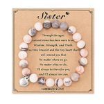 POWWA Sister Bracelet, Sister Gifts for Sister Teen Girls Her from Sisters Birthday Mothers Day christmas gifts for women Gifts for Her