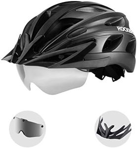 ROCKBROS Bike Helmet for Men Women Cycling Helmet with Removable Goggles & Sun Visor Mountain & Road Bicycle Helmets Adjustable Size Adult Cycling Helmets