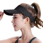 Sports Sun Visor Hat Golf Beach Visor Cap UV Protection Adjustable Hat for Men Women Daily Running Outdoor Sports Black