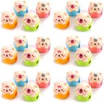 JZK 24 x Small Animal Pencil Sharpener with Container for Kids Party Bags fillers, Cute Pencil Sharpener for Children Birthday Favours, giveaways, Game prizes for Girls Boys
