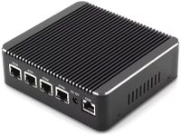 HUNSN Micro Firewall Appliance, Mini PC, VPN, Router PC, Celeron J4125, RS34g, AES-NI, 4 x Intel 2.5GbE I226-V LAN, 4 x USB, HDMI, SIM Slot, Console, Barebone, NO RAM, NO Storage, NO System