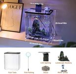 GarveeLife Small Fish Tank, Betta Fish Tank kit with LED Light, Oxygen Generator, Fish Tank Starter Kits for Beta,Goldfish (2.6 Gallon)