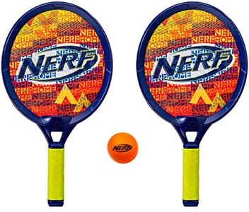 Nerf Small Driveway Tennis Set for Kids - 2 Player Kids Tennis Set - Rackets and Foam Tennis Ball - Indoor + Outdoor Tennis Set - (2) Rackets Foam Ball Included