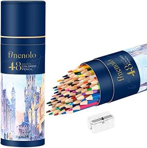 finenolo 48 Pack Colored Pencils for Adult Coloring Books, Soft Core, Art Drawing Pencils for Artists Kids Beginners, Coloring Pencils Set with Built-in Sharpener for Coloring, Sketching, and Painting