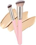 Makeup Brushes Dpolla Pro Foundation Brush and Flawless Concealer Brush Perfect for Any Look Premium Luxe Hair Contour Brush Perfect for Blending Liquid,Buffing,Cream,Sculpting,Mineral Makeup(Pink)