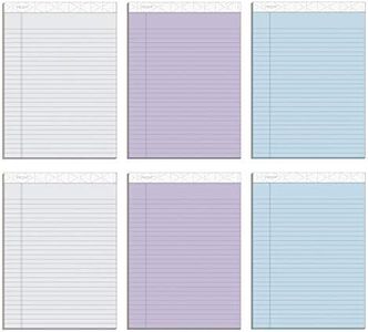 TOPS Prism Plus 100% Recycled Legal Pad, 8-1/2 x 11-3/4 Inches, Perforated, Assorted Colors: Gray, Orchid, Blue, Legal/Wide Rule, 50 Sheets per Pad, 6 Pads per Pack (63116)