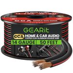 14AWG Speaker Wire, GearIT Pro Series 14 AWG Gauge Speaker Wire Cable (50 Feet / 15.24 Meters) Great Use for Home Theater Speakers and Car Speakers Black