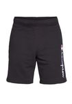 Champion Men's Legacy Icons Pants-Contrast Logo Powerblend Terry Bermuda Shorts, Black, XS