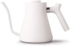 Fellow Stagg Stovetop Pour-Over Coffee and Tea Kettle - Gooseneck Teapot with Precision Pour Spout, Built-In Thermometer, Matte White, 1 Liter