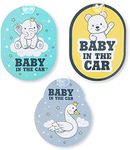 Zodaca Car Window Stickers and Decals, Baby in The Car (3 Pack)