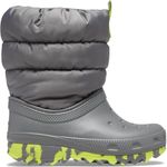 Crocs Classic Neo Puff Boot K Snow, Slate Grey, 10 UK Child