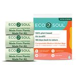 ECO SOUL [19 Inch X 21 Inch,45 Count] Medium Compostable Trash Bags|Eco-Friendly Non Oxo-Biodegradable Bags For Garbage Bins|Heavy Duty&Leak-Resistant|Home,Office&Kitchen Use(48 X 53 Cm)