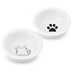 Navaris Cat Bowls - Set of 2 Porcelain Dog, Puppy, Kitten, Cat Food and Water Bowls - Replacement Bowls for 46946.1 Elevated Feeding Station