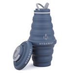 HYDAWAY Collapsible Water Bottle - 25oz I Reusable Water Bottle with Flip Top Lid for Travel, Hiking, Backpacking I Portable & Leakproof, Food-Grade Silicone, BPA Free, Collapses to 1.5”