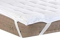 Lancashire Textiles Mattress Topper With Soft Peached Microfibre Casing and Luxurious Hollowfibre Filling - Box Stitched for Even Spread, Anti-Allergy - Super King: 183cm x 200cm (72" x 79")