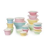 Tupperware Heritage Collection 36 Piece Food Storage Container Set in Vintage Colors- Dishwasher Safe & BPA Free - (18 containers + 18 lids)