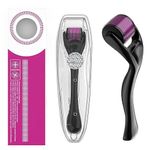 Derma Roller for Hair Growth Men and Women, 540 Titanium Micro Needling Roller with 0.5mm Needles for Hair Growth, Beard Growth and Skin Care, Universal with Carry Case Derma 0.5mm