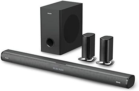 Majority Everest 5.1 Dolby Audio Surround Sound System with Sound Bar | Wireless Subwoofer I 300W, Home Theatre 3D Audio with Detachable Speakers | HDMI ARC, HDMI, Bluetooth