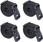 Utility Straps Tie Down Straps with Buckle Quick-Release Adjustable Nylon Straps Black 4 Pack (6 feet, Red)