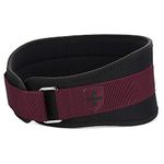 Harbinger Nylon Weight Lifting Belt With Flexible Ultralight Foam Core, Strength Training Equipment, Black/Merlot, 5", S