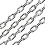 1/4 Inch x 13ft 304 Stainless Steel Coil Chain, 6mm x 4mThick Proof Coil Chain, Heavy Duty Metal Chain, 1322 lbs(600kg) WLL