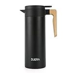 DUIERA 51 oz Coffee Carafe Double Walled Thermal Carafe Stainless Steel Thermos Pot, 1.5 L Beverage Dispenser Keeping Hot/Cold - Black