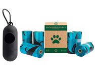 Foodie Puppies Combo of Waste Pick up - Biodegradable Garbage/Waste/Poop Bag with Poop Bag Dispenser With Metal Carabiner Clip | Hands-Free Dispenser Fits Any Pet Leash (Dispenser + 6 PoopBag)