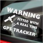 Platinum Place 2 x Real Time GPS Tracker Fitted Stickers Warning Tracking Device Security Signs Internal WINDOW Car Van Camping Lorry Caravan Campervan 90x60mm