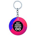 YuBingo Best Friends Forever Designer Printed Keychain (One-Side Print on MDF Wood, 5 Cm Diameter, Round)