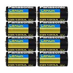 8 Panasonic CR123 CR123A 123 Lithium Batteries