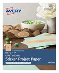 Avery Printable Sticker Paper, 8.5" x 11", Kraft Brown, Inkjet Printer, 15 Craft Paper Sheets (4392)
