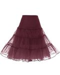 DRESSTELLS Women's Vintage Tutu Petticoat Crinoline Rockabilly Underskirt for 50s Dress Burgundy S