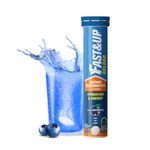 Fast&Up Reload (5 Litres) Low Sugar energy drink for Instant Hydration - 20 Effervescent Tablets with all 5 Essential Electrolytes + Added Vitamins - Certified Electrolytes Drink - Blueberry flavour