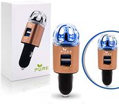 Car Air Purifier Premium Air Ionizer & Car Charger Accessory w/ Dual USB Ports - Quick Charge 3.0 - Eliminate Allergens Bad Odor Pet Smell Smoke Pollen Mold Bacteria Viruses PM2.5 & VOCs Deodorizer (Bronze)