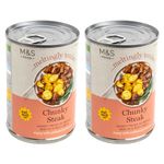 M&S Marks & Spencer Tinned Chunky Steak, Hearty Pieces of British Beef in a Rich Gravy - 2 x 400g